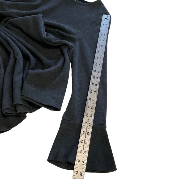 Madewell Charcoal Heather Gray Long bell sleeve Knit Tunic Dress Size M - Picture 12 of 14